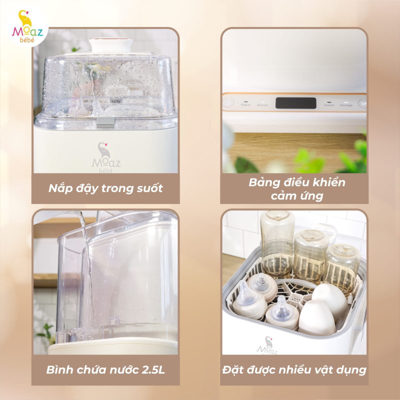 Các thành phần của sản phẩm máy rửa bình sữa MB 064