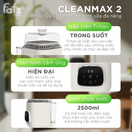 Máy rửa và tiệt trùng bình sữa đa năng Cleanmax 2 - B8802MZ - Hình ảnh 9